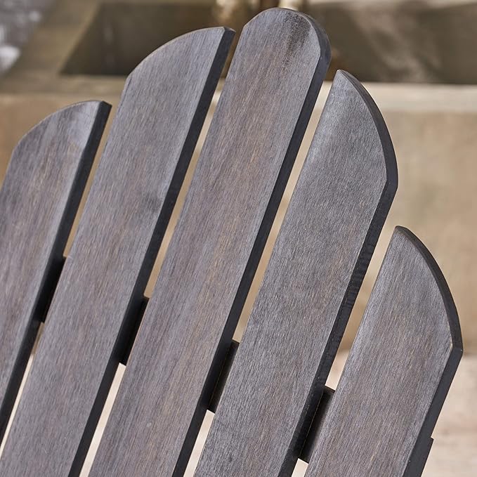 Christopher Knight Home Cara Outdoor Adirondack Acacia Wood Rocking Chair, Dark Gray Finish - Photo 7