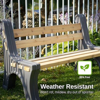 RTS Home Accents Custom Length Lightweight Indoor or Outdoor Bench Ends with Backrest (Wood & Screws Sold Separately), Graphite