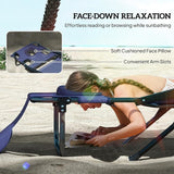 Outsunny Tanning Chaise Lounge Chair, 4-Position Beach Chair with Face & Arm Holes, Pillow headrest - Photo 4