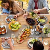 DWVO Outdoor Patio Dining Table Rectangular for 6, PE Rattan and Wood Finish Patio Table 59.1" L with Umbrella Hole - Photo 4
