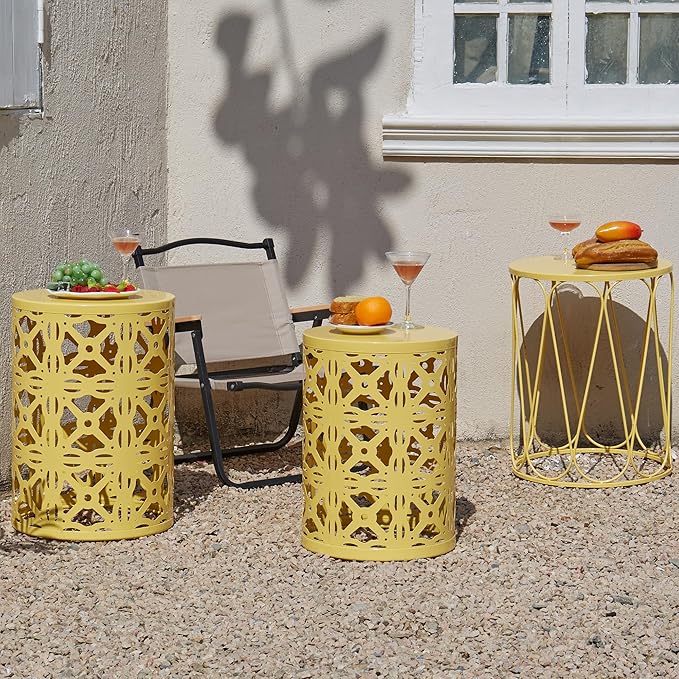 Y&M Set of 3 Stacking Coffee Table for Living Room, Patio Side Table, Indoor End Tables for Bedroom - Photo 2
