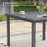 Outdoor Dining Table with Adjustable Umbrella Hole, 40.2" All-Weather Square Patio Dining Table for 4 - Photo 5