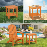 Y&M Outdoor Side Table, HIPS Adirondack Small Double Layer Table, Waterproof Square Outside Table - Photo 4