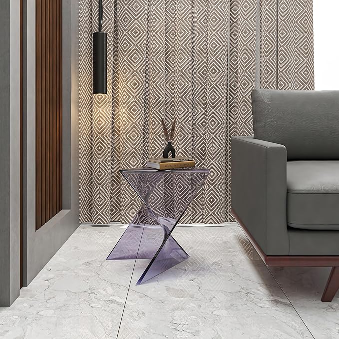 LeisureMod 15.75" Clear Stackable Plastic Side Table - Weather-Resistant Triangular Accent Table for Living Room, Patio - Photo 2