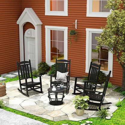 WestinTrends Malibu Outdoor/Patio Rocking Chair, Black