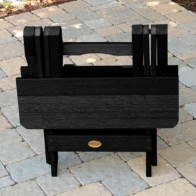 highwood Classic Westport Adirondack Chairs with Side Table, Black