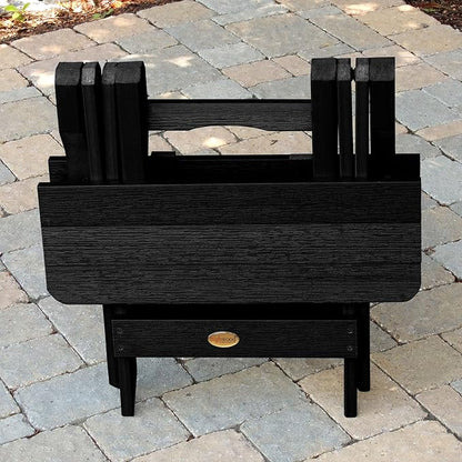 highwood Classic Westport Adirondack Chairs with Side Table, Black