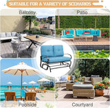 JY QAQA Outdoor Patio Metal Swing Glider Rocking Bench, Garden Loveseat Porch Furniture Glider - Photo 7