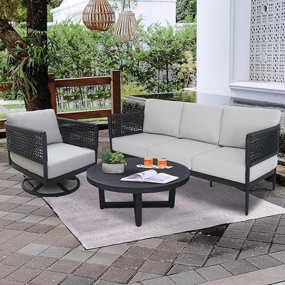 IC INTERNATIONAL CONCEPTS Outdoor Aluminum Patio Coffee Table - Charcoal