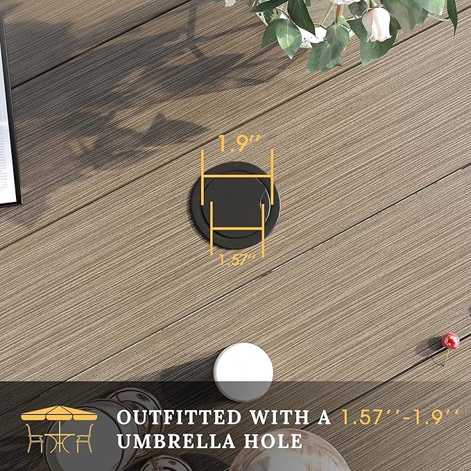 VICLLAX 60" Outdoor Round Patio Table for Lawn Garden - Photo 5