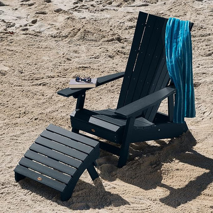 Highwood AD-KITADRI1-FBE Manhattan Beach Adirondack Chair with Ottoman, Federal Blue