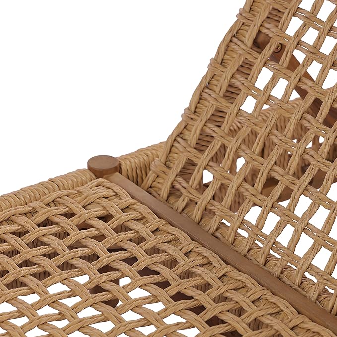 Christopher Knight Home Mercer Acacia Wood Chaise Lounge Chair Outdoor, Poolside Sun Lounger Recliner with Wicker Seat - Photo 9