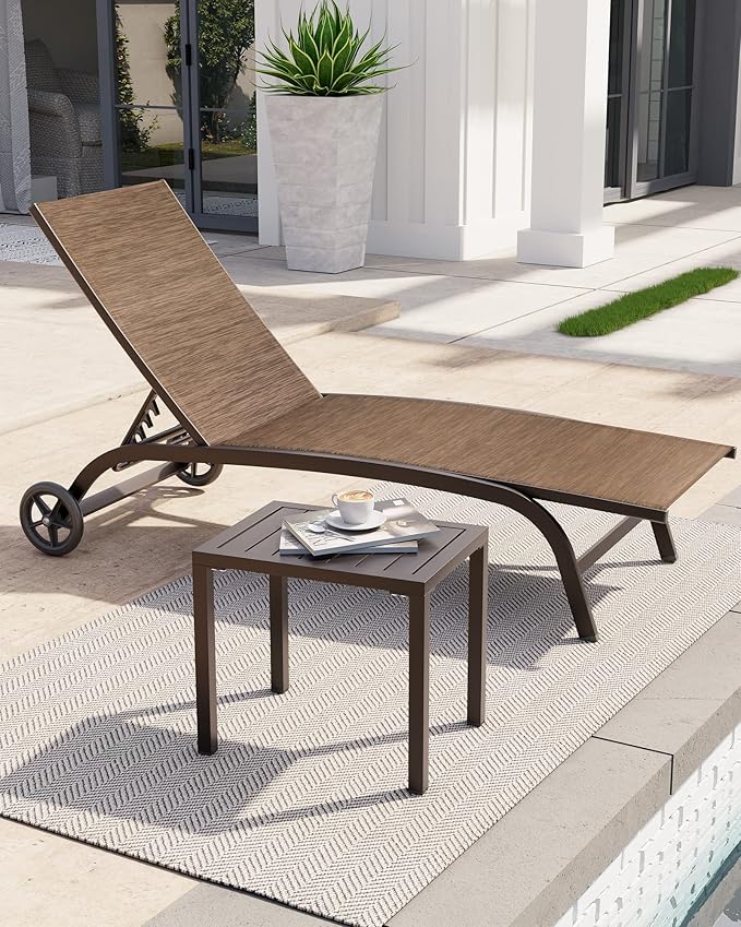 Crestlive Products Outdoor Side Table, Aluminum Rectangular Side/End Table - Photo 2