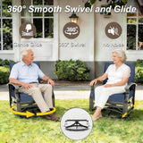 Gotland Outdoor Furniture, Metal Outdoor Swivel Chair with 5.1’’ High-Resilience Seat Cushions 6.2’’ Thick Back Pillow - Photo 4