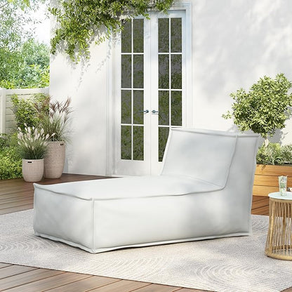 Christopher Knight Home Natty Bean Bag Chair, Fabric Bean Bag Chairs for Adults and Kids, Comfy Reading Chair, Lounge Sofa with Armrest, Indoor/Outdoor Spaces Memory Foam Bean Bag Chair, Light Gray