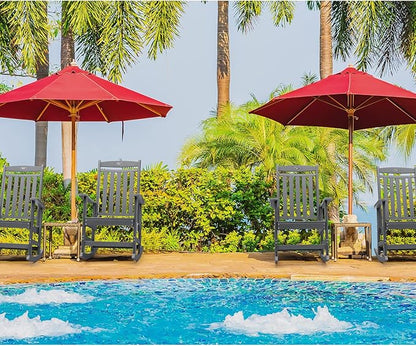 FUNBERRY Outdoor Rocking Chairs Set of 4, HDPE All Weather Poly Lumber Rocker, High Back Patio Rockers Easy Assembly