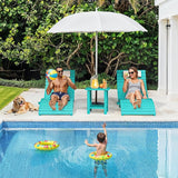 Folding Pool Lounge Chairs, Pre-Assembled HDPS Anti-Floating Lounge Chair with Headrest for in-Pool Use - Photo 6
