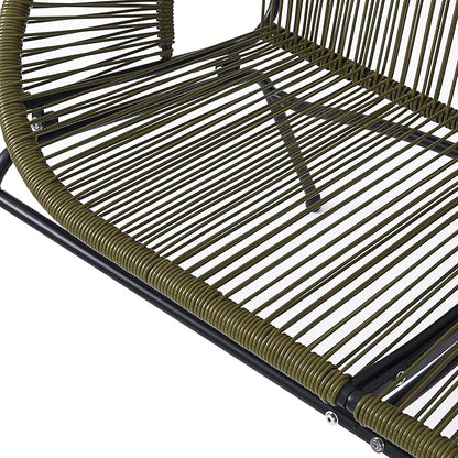 GDFStudio Patio Loveseat All-Weather Rattan 2 Seater Sofa Outdoor Patio Furniture Set for Balcony Poolside Backyard, Green