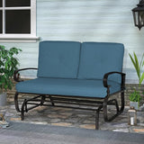 Crownland Outdoor Patio Glider Chair, Rocking Glider Bench for 2 Person, Porch Furniture Loveseat Seating - Photo 7