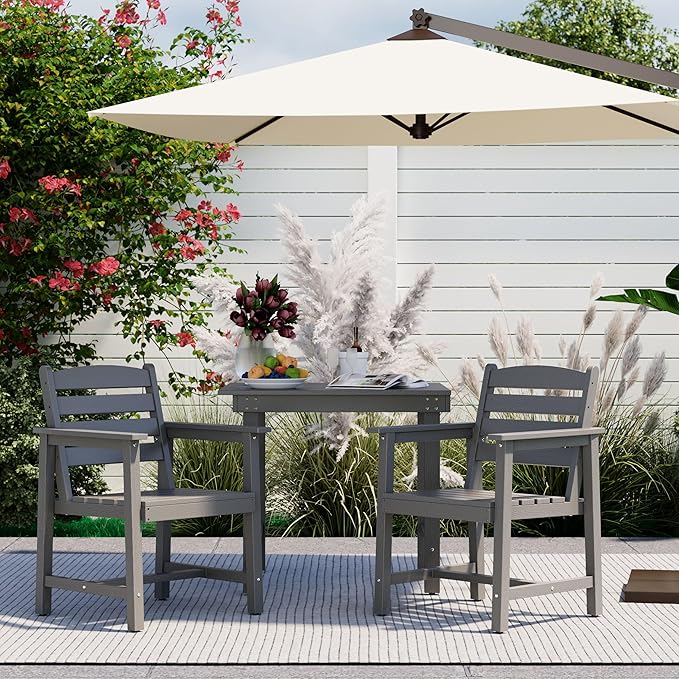 Anbuy Patio Dining Chair Set of 2, Outdoor Chairs with Curved Backrest and Ergonomic Armrests for Every Scene in Outdoor - Photo 7