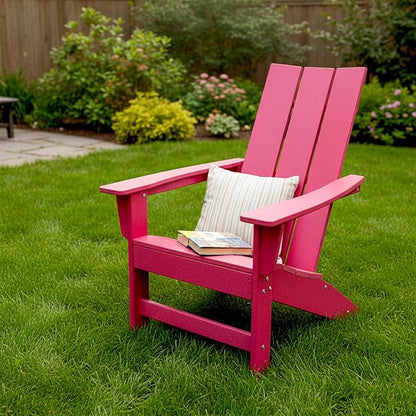 Shine Company Coastal Modern All-Weather Adirondack Chair, Chili Pepper