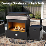 Outdoor Aluminum Furniture Set, 4-Piece Patio Conversation Set, 2 Chairs, 1 Sofa and 1 Fireplace - Photo 3