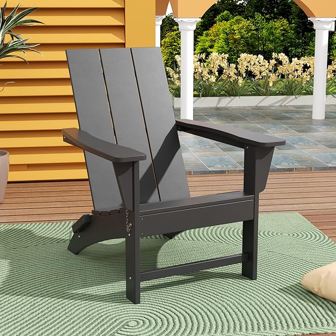 WestinTrends Ashore Modern Outdoor Folding Adirondack Chair, Gray