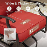 Metal Outdoor Rocker Patio Chairs Set of 2 with 5.75" Extra Thick Cushion - Photo 4