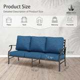 HERA'S HOUSE Patio Furniture Sofa, All-Weather Outdoor 3 Seats Couch - Photo 3