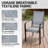 Patio Chairs Set of 8, Outdoor Dining Chairs High Back, All-Weather Padded Textilene Chair for Lawn Porch Garden - Photo 5