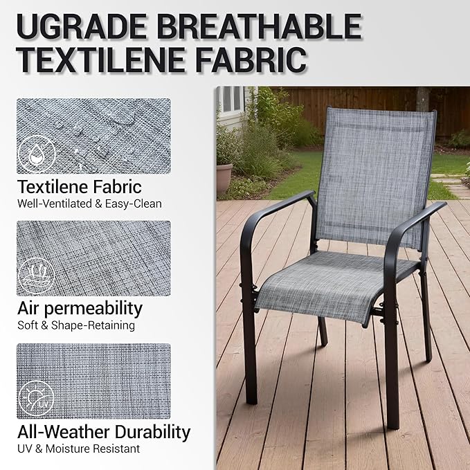 Patio Chairs Set of 4, Outdoor Dining Chairs Set of 4 - Photo 5