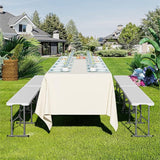 4 Pack 6ft Folding Bench, Plastic Folding Bench for Picnic Camping Dining Party Garden - Photo 2