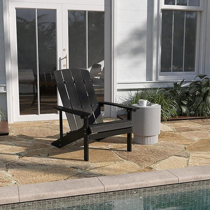 Taylor & Logan Charlestown All-Weather Poly Resin Wood Adirondack Chair in Slate Gray