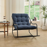 Rocking Chair with Foot Rest, Outdoor Indoor Rocking Lounge Chair with Cushion - Photo 3
