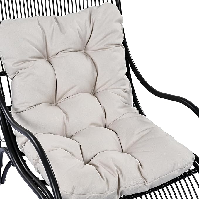 Christopher Knight Home Hanley Patio Wicker Lounge Chair with Ottoman Footrest+Coffee Table, 3-Piece Outdoor Furniture Set for Porch/Balcony/Deck/Backyard, Metal Frame and Soft Cushions, Beige+Black