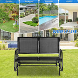 Esright Outdoor Glider Bench for 2 Person Outside Patio Gliders Loveseat Porch Glider Swing with Powder Coated Steel - Photo 9
