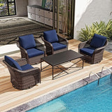 5 Pieces Outdoor Patio Conversation Furniture Set - Photo 1