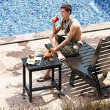 ODK Outdoor Side Tables Set of 2, Adirondack Patio End Table with Weather-Resistant Waterproof Top for Hot Tub Garden - Photo 8
