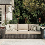 Signature Design by Ashley Coastline Bay Nuvella Weather Resistant Fabric Outdoor Sofa with Cushion and 4 Throw Pillows - Photo 2