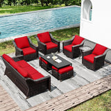 Joyside Wicker Patio Furniture Sets, 9 Pieces Upgraded Large Size Outdoor Furniture with Swivel Rocking Patio Chairs - Photo 6