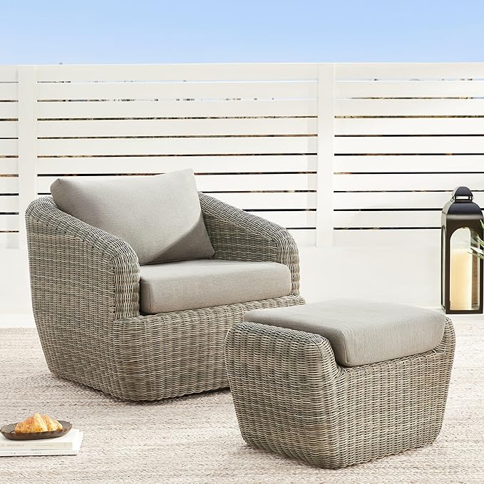 CHITA 6 Pieces Patio Wicker Furniture Set, Outdoor Rattan Bistro Set with Removable Thickened Cushions, Fully Assembled - Photo 5