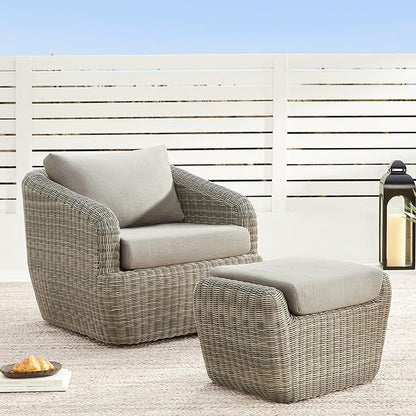 CHITA 6 Pieces Patio Wicker Furniture Set, Outdoor Rattan Bistro Set with Removable Thickened Cushions, Fully Assembled