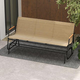 Tangkula 3-Person Outdoor Glider Bench, Patio Gliding Loveseat with Breathable Fabric Seat - Photo 4