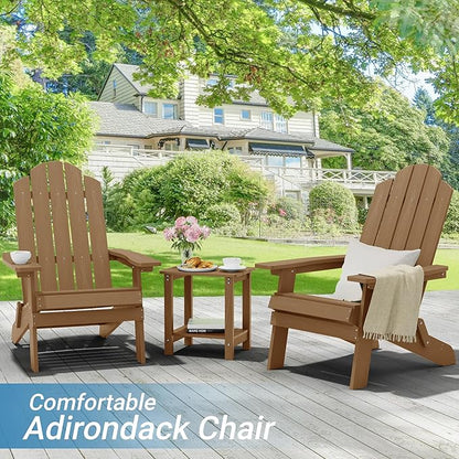 MXIMU Folding Adirondack Chair for Outdoor: Easy Assembly Adirondack Chairs Set of 6 - Composite Plastic Fire Pit Chairs - All Weather Plastic Chair for Outside Patio Lawn Garden Backyard Use