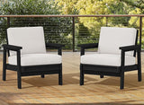 SERWALL HDPE Outdoor Couch Set of 2, All-Weather Wood-Like Patio Furniture Set - Photo 1
