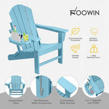 FOOWIN Folding Adirondack Chair, HDPE Adirondack Chairs with Cup Holder - Photo 6