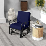 Giantex 2-Pack Outdoor Glider, Patio Rocking Chair with Thick Cushion, Sturdy Metal Frame, Curved Armrest - Photo 8