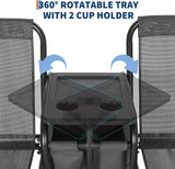 Porch Swing with Cup Holders & Pivot Storage Table & Cooler Bag with Adjustable Canopy for 2 Person Patio Swing for - Photo 8