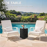 18" Modern Outdoor Side Table, Durable Lightweight MGO Faux Terrazzo Patio Accent Table, Black Coffee Table - Photo 7