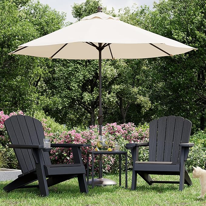 Outdoor Adirondack Chairs Set of 4,Black Wooden Textured Lawn Chairs,Plastic Patio Chairs,Modern Heavy All-Weather Adirondack Chair,Backyard Patio Lawn Poolside Fire Pit